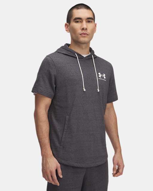 Haut à capuchon à manches courtes en tissu éponge UA Rival pour hommes Haut à capuchon à manches courtes en tissu éponge UA Rival pour hommes